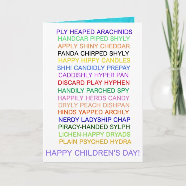 Children's Day Anagrams card (Front)