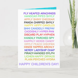 Children's Day Anagrams card
