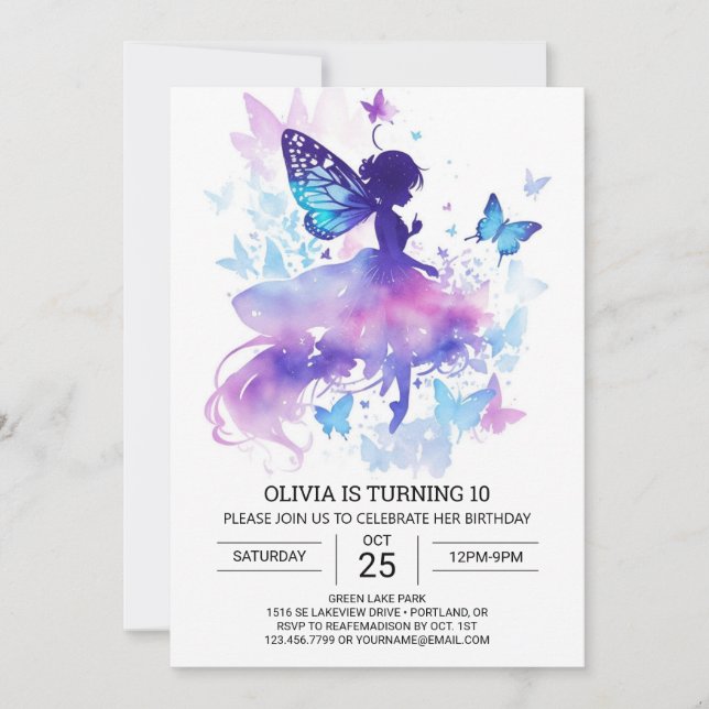 Children's Enchanting Fairy Birthday Magic Invitation (Front)