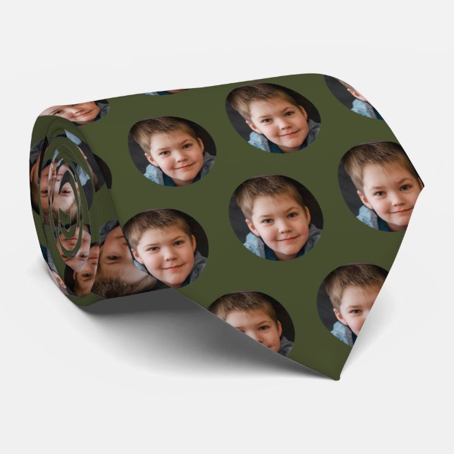 Children's Face Photo Personalised Father's Day Tie (Rolled)