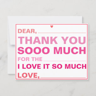 Children's Fill In Thank You Card