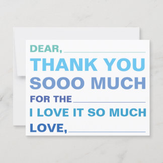 Children's Fill In Thank You Card
