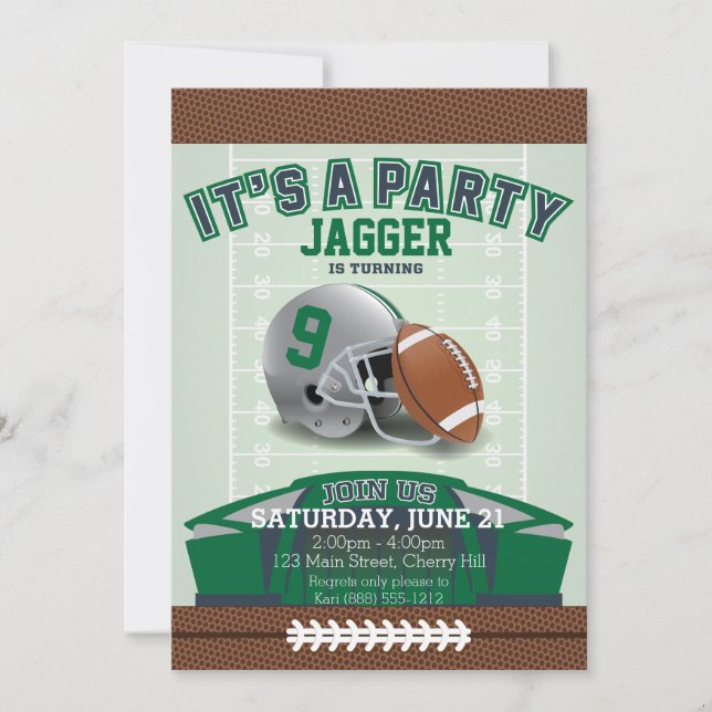 Children's Football Birthday Invitation (Front)