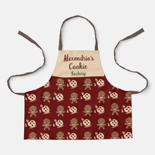 Childrens Fun Holiday Cookie Baking All Over Print Apron (Front)