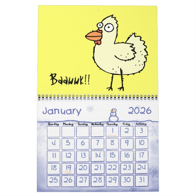Children's Funky Farm Wall Calendar (Jan 2026)