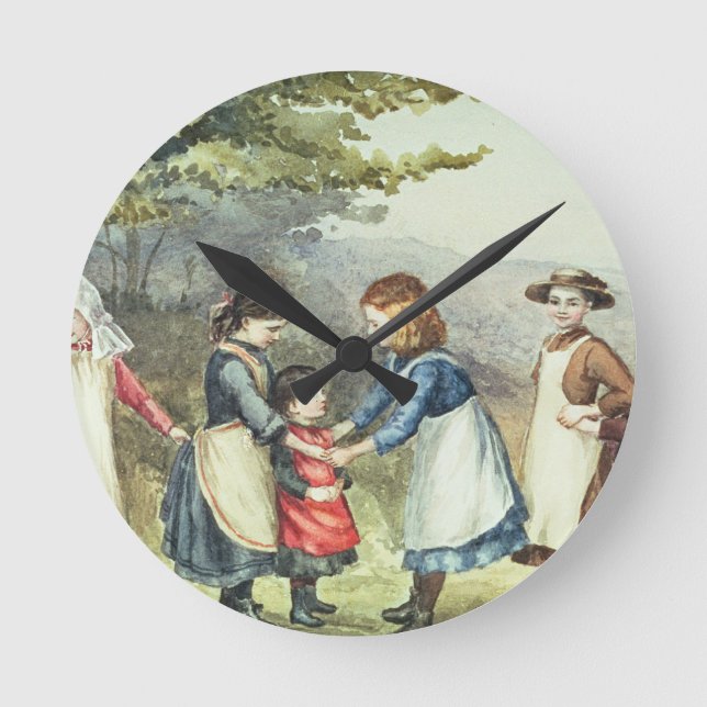 Children's Games, c.1880 (w/c on paper) Round Clock (Front)