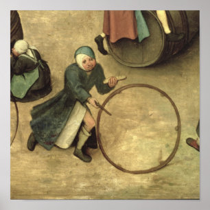Children's Games : detail of a child with a Poster