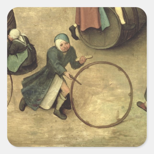Children's Games : detail of a child with a Square Sticker (Front)