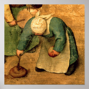 Children's Games : detail of a girl playing Poster