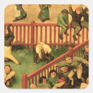Children's Games : detail of left-hand section Square Sticker