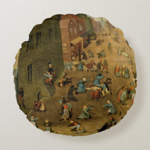 Children's Games : detail of top right hand Round Cushion