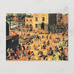Children's Games, fine art painting, Postcard