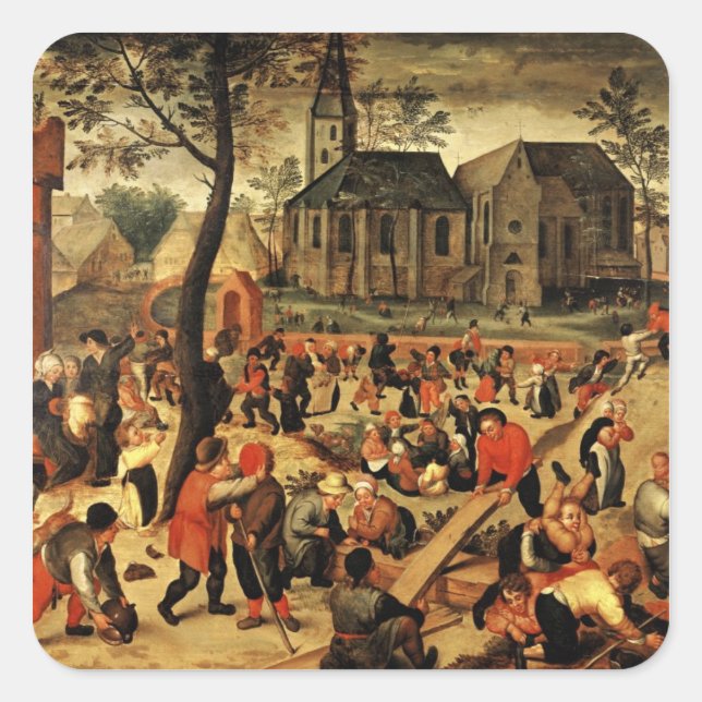 Children's Games Square Sticker (Front)