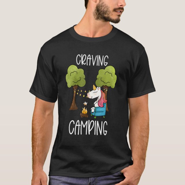Childrens Glamping Gear Unicorn Camping Stuff Summ T-Shirt (Front)