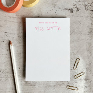 Children's Handwriting Teachers Name Gift Post-it Notes