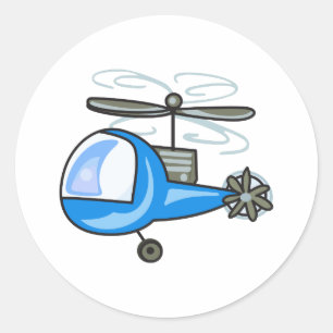 CHILDRENS HELICOPTER CLASSIC ROUND STICKER