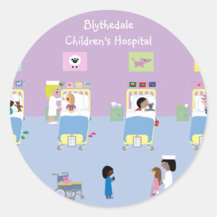 Children's Hospital Ward Customisable Classic Round Sticker