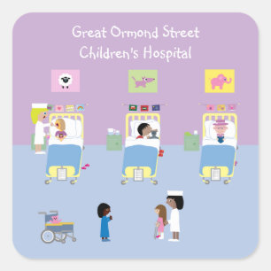 Children's Hospital Ward Customisable Square Sticker