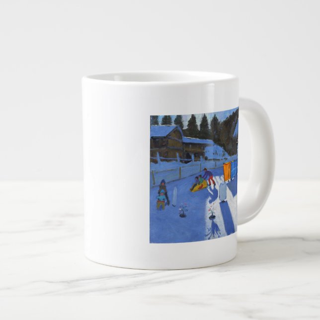 childrens ice rink Clusaz 2014 Large Coffee Mug (Front Right)