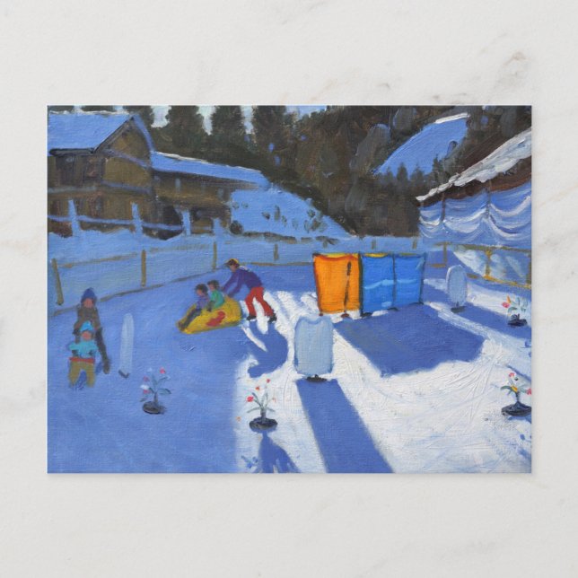 childrens ice rink Clusaz 2014 Postcard (Front)