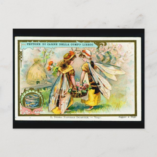 Childrens in insect costume: Wasp postcard (Front)
