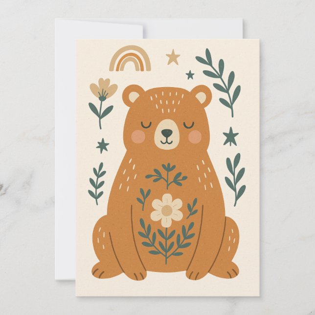 Children's Invitation - Nordic Bear (Front)