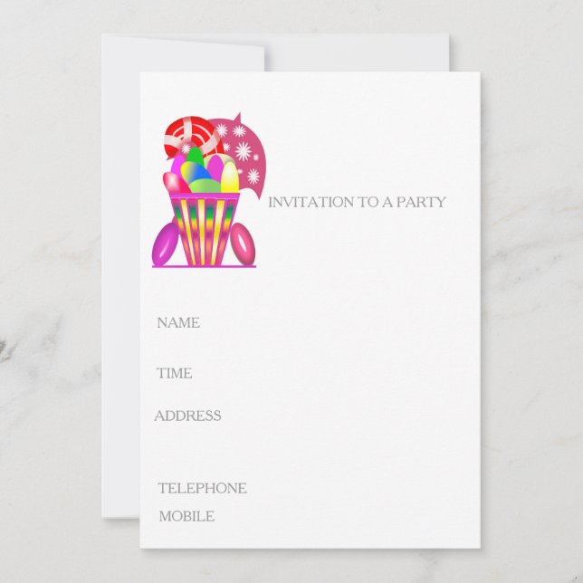 Children's Invitation to a Birthday Party (Front)