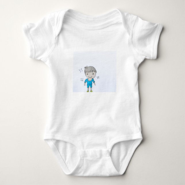 Children's jersey suit with distinctive graphics baby bodysuit (Front)