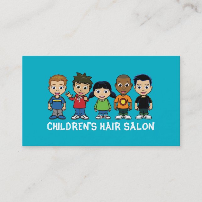 Children's Kids Hair Salon Stylist Shop Beauty Business Card (Front)