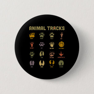 Children's Kids Wild Animal Tracks Childrens Learn 6 Cm Round Badge