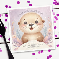 Children's Lilac Sea Otter Cute Birthday Party