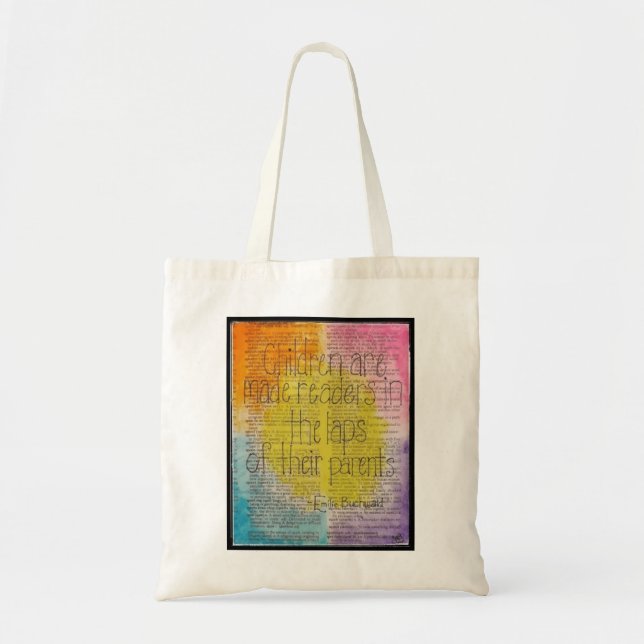 Children's Literary Quote Themed Tote Bag (Front)