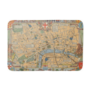 Children's Map of London, England Bath Mat