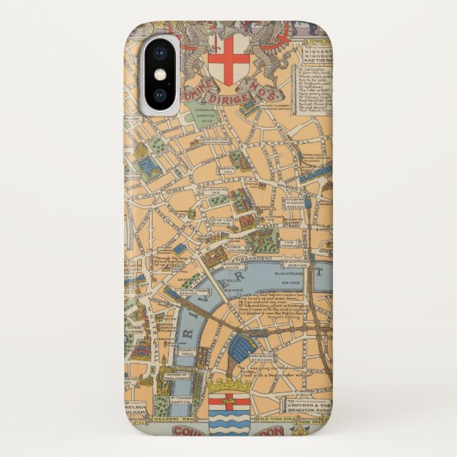 Children's Map of London, England Case-Mate iPhone Case (Back)
