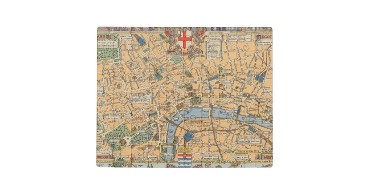Children's Map of London, England Jigsaw Puzzle Zazzle