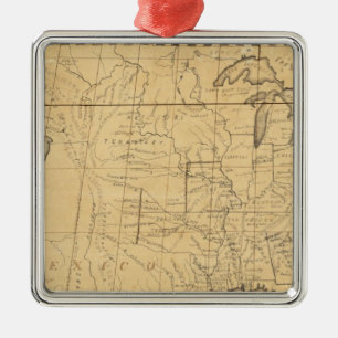 Children's Map Of The United States Metal Tree Decoration