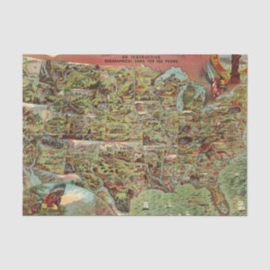Children's Map of the United States Tissue Paper