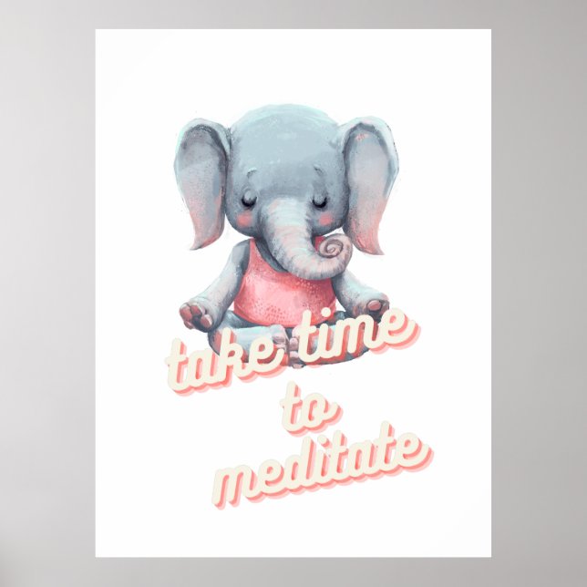 Children's Meditation Poster Art Room Decor (Front)