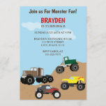 Children's Monster Truck Birthday Invitation<br><div class="desc">Create a fun custom monster truck birthday card with your information.</div>