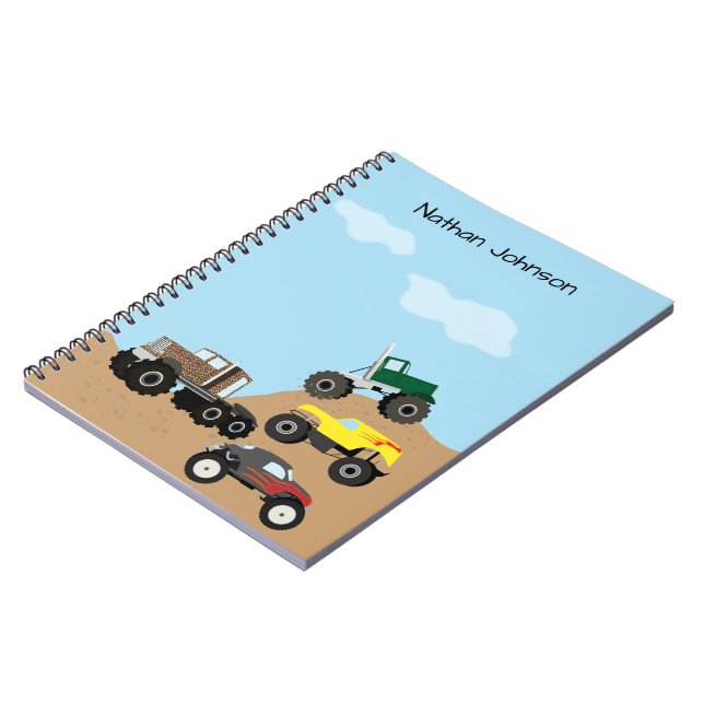 Children's Monster Truck School Notebook (Left Side)