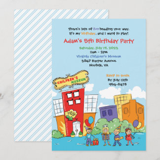 Children's Museum Birthday Party Kids Science Invitation