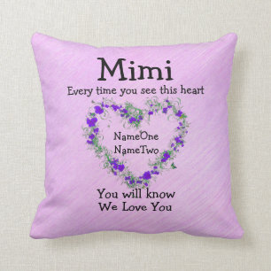Children's Names Change Mimi -  See Heart Love You Cushion