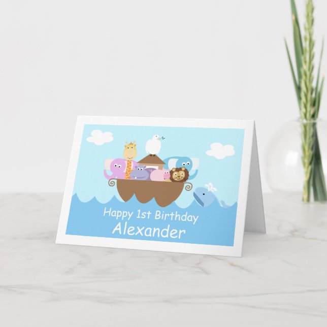 Children's Noah's Ark Birthday Card (Front)