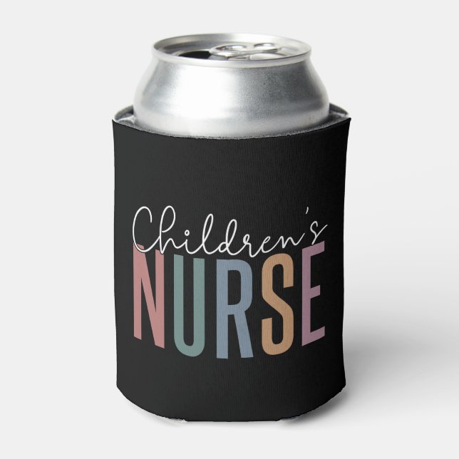 Children's Nurse | Retro Children's Nursing Can Cooler (Can Front)