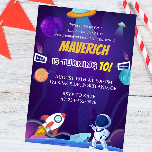 Children's Outer Space Planets Birthday Invitation (Creator Uploaded)