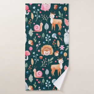 Children's pattern in watercolor technique. fairy bath towel