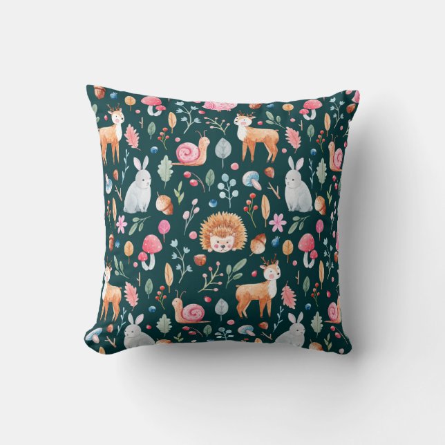 Children's pattern in watercolor technique. fairy  cushion (Front)