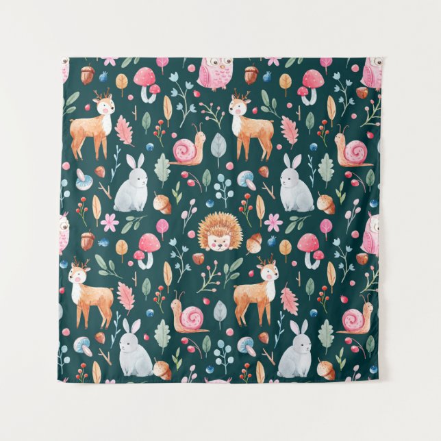 Children's pattern in watercolor technique. fairy  tapestry (Front)