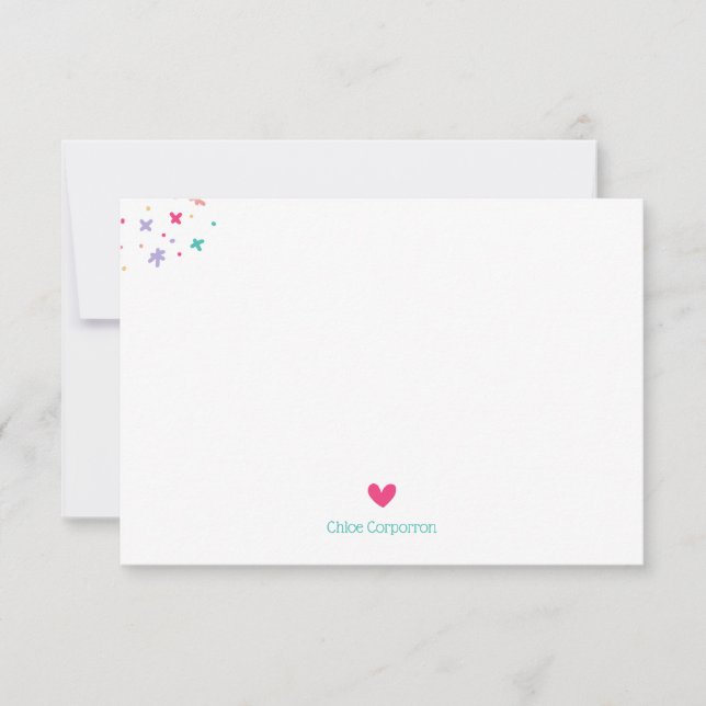 Children's Personalised colourful sprinkles  Thank You Card (Front)