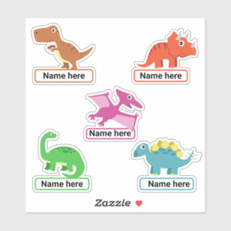 Children's Personalized Dinosaur Name Sticker Set